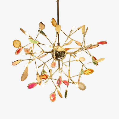 Lustre moderne en cristal LED coloré Sariya