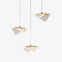 Lustre moderne LED avec abat-jour blanc et arrondi Astrid