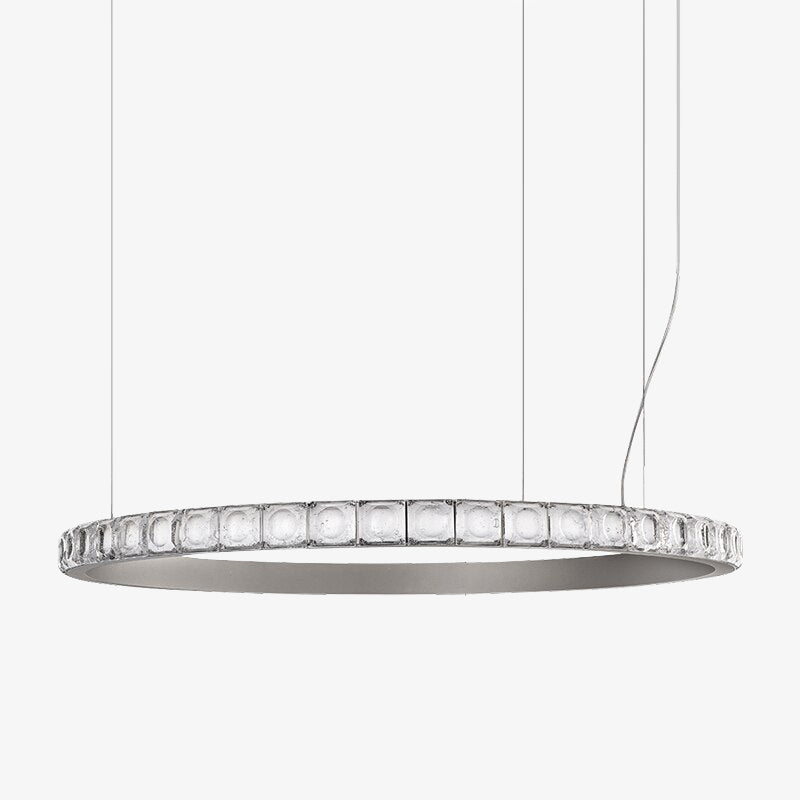 Lustre moderne LED style bague avec diamants en cristal Martis