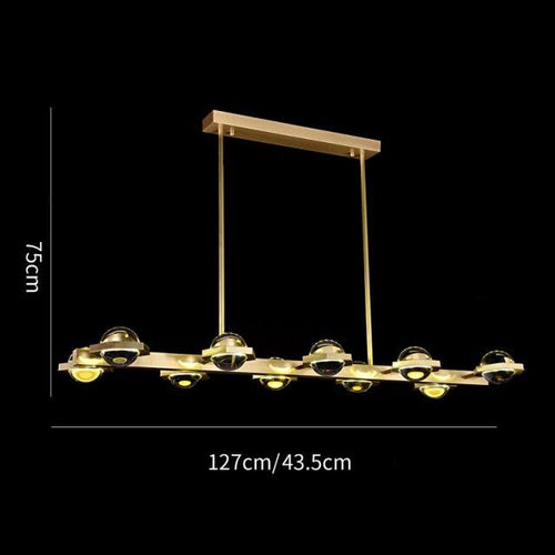 Lustre moderne luxe circulaire en cuivre et cristal Pryccilia - vue 11 sur 10