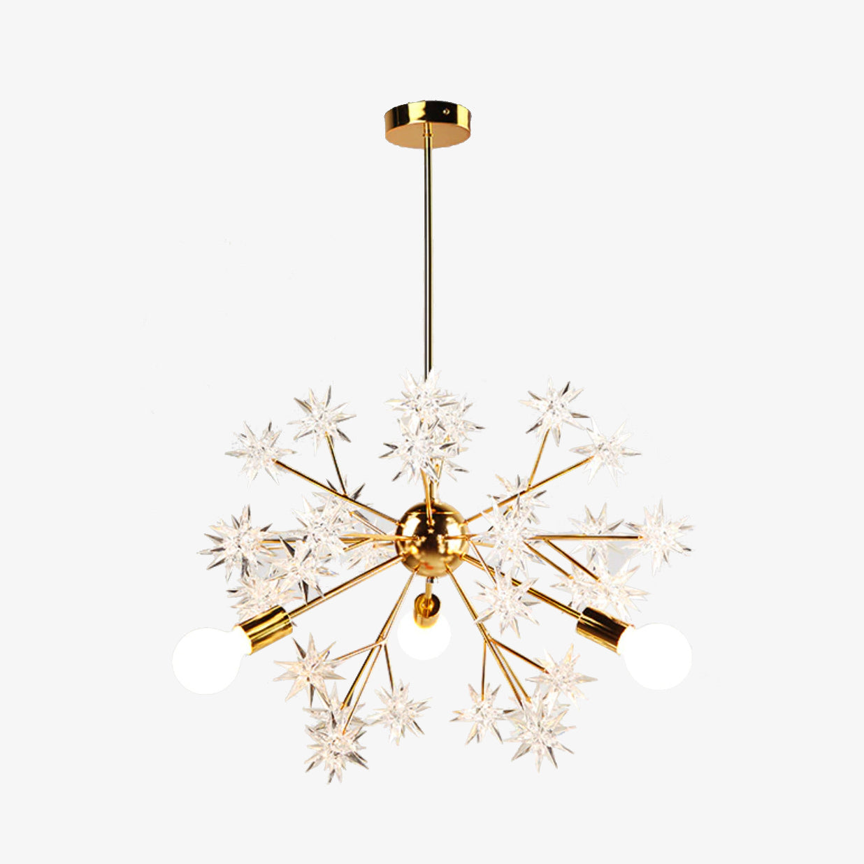 Lustre moderne métallique avec des étoiles étincelantes Tanit