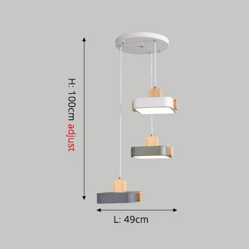 Lustre scandinave LED avec abat-jour en bois Ainhara