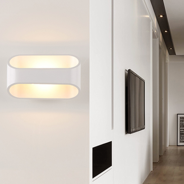 Applique design LED en aluminium blanc Sconce