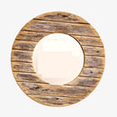 Miroir mural décoratif rond en bois effet plancher