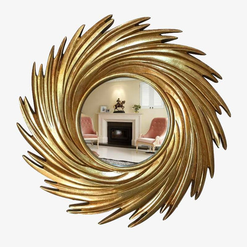 Miroir mural décoratif rond soleil en spirale Comb