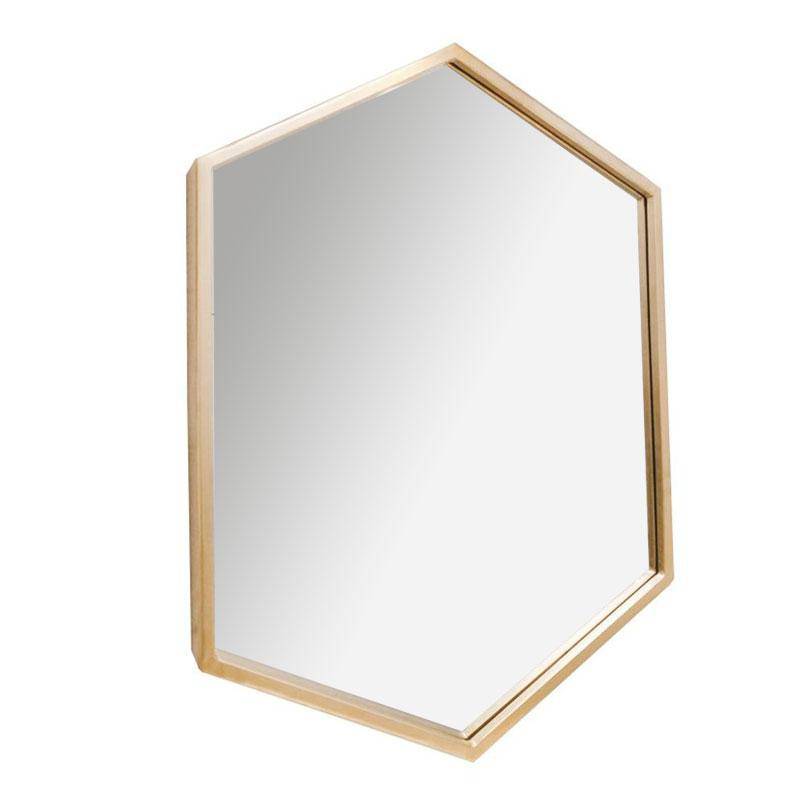 Miroir mural hexagonale en métal Nordic - vue 7 sur 9