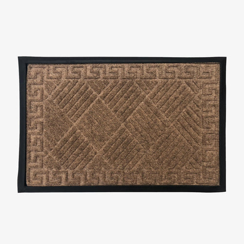 Paillasson rectangle fibres naturelles marrons Rubber