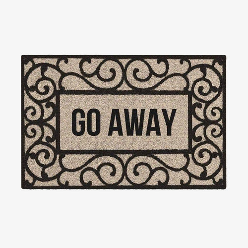 Paillasson rectangle "Go away" beige Away