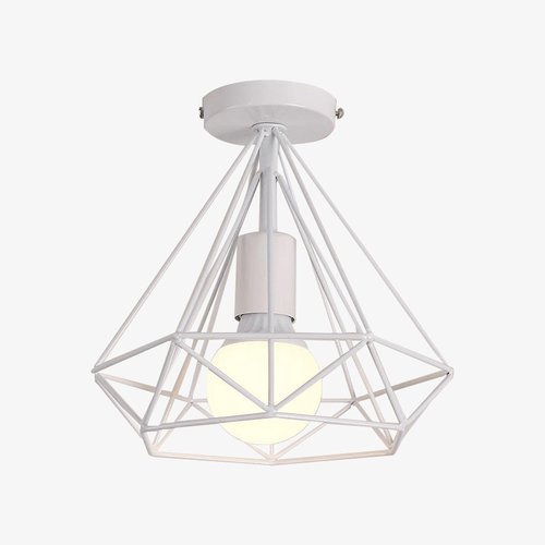 Plafonnier cage à oiseau Scandinave blanc