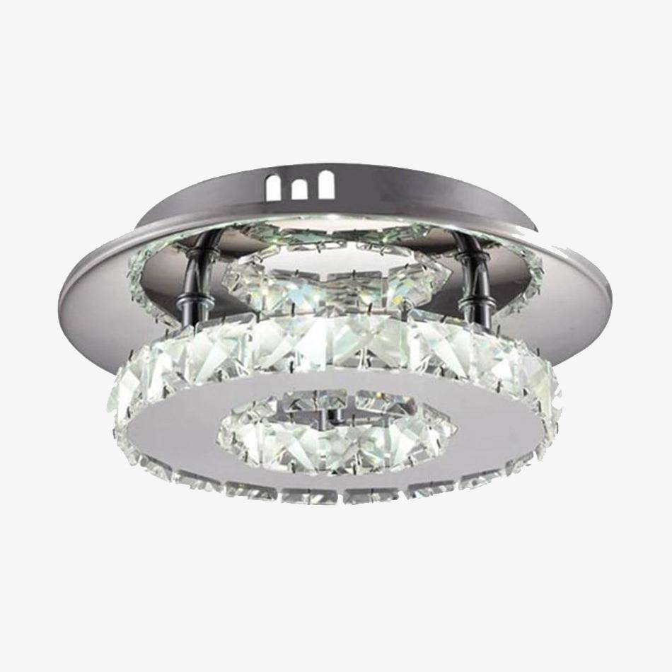 Plafonnier cristal LED et base chromée Hallway