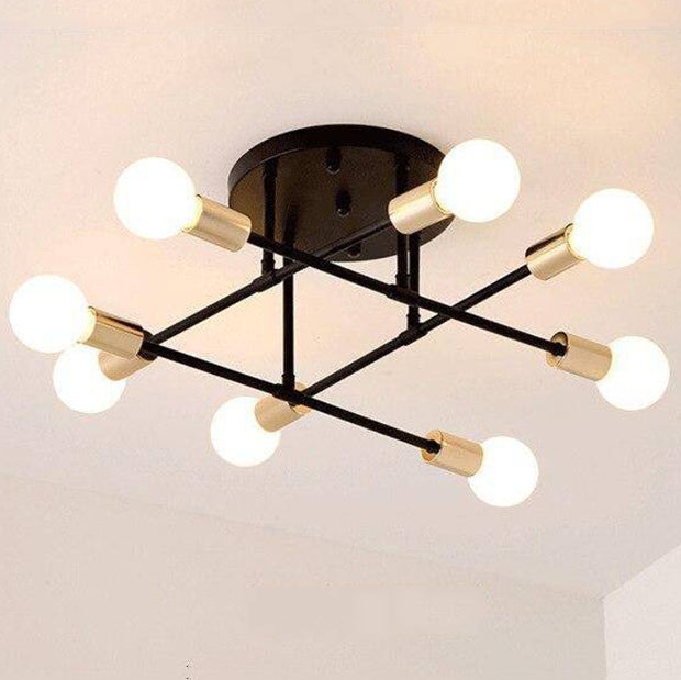 Plafonnier design en métal à plusieurs lampes Rod