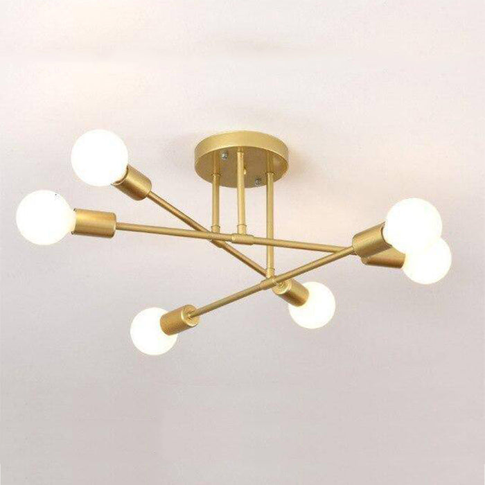 Plafonnier design en métal à plusieurs lampes Rod