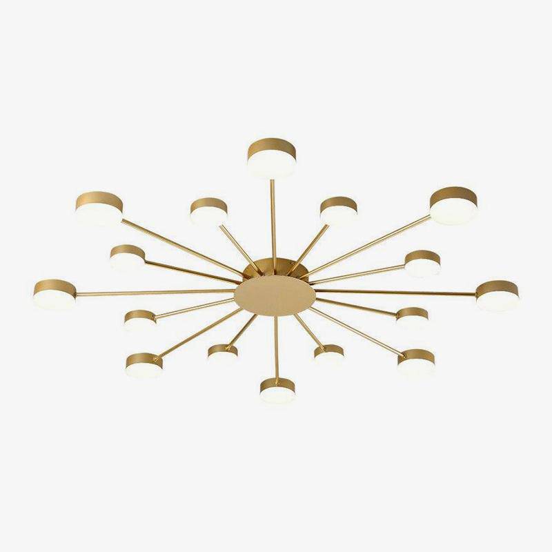 Plafonnier design soleil avec plusieurs ronds LED