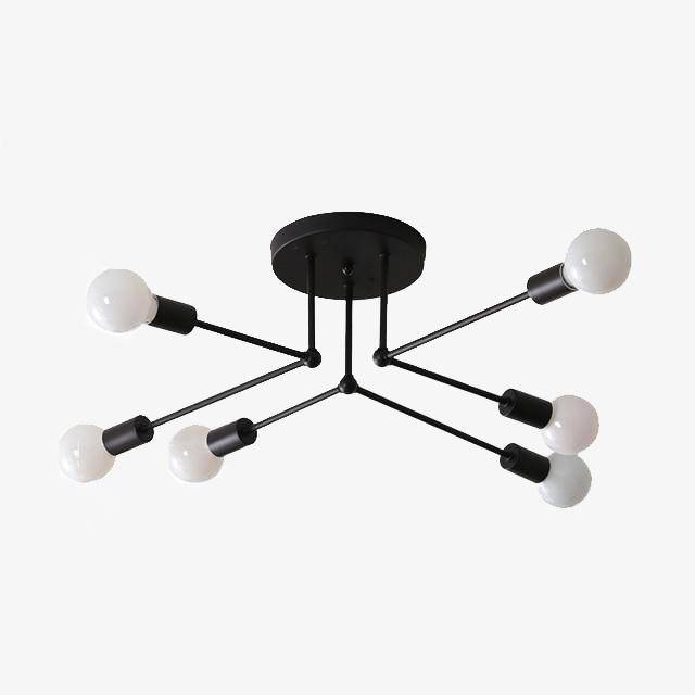 Plafonnier en métal rétro avec plusieurs lampes Personality - vue 2 sur 5