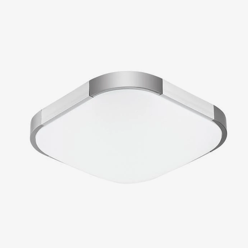Plafonnier LED chromé carré à angles arrondis Faceplate