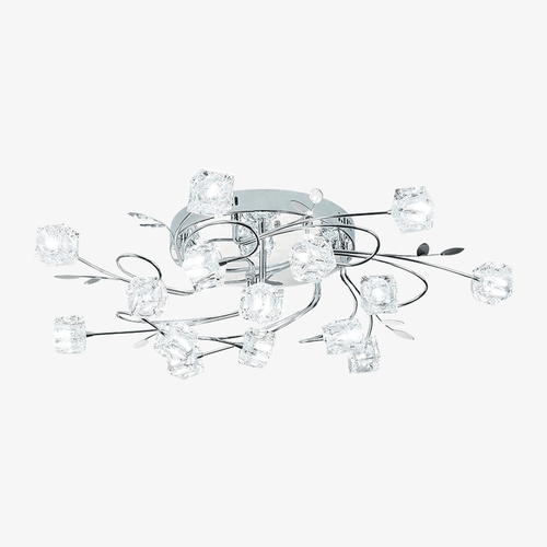 Plafonnier LED chromée avec cubes en verre