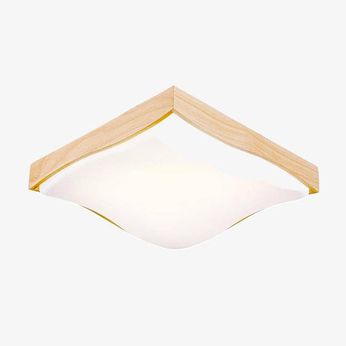 Plafonnier LED en bois carré à vague