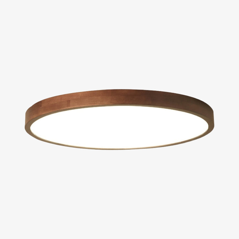 Plafonnier moderne LED en forme géométrique en bois Evelyn