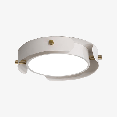 Plafonnier rond LED en métal et barres en bois Study - vue 2 sur 5