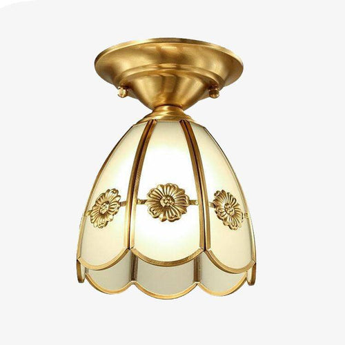 Plafonnier rustique en métal doré Guest