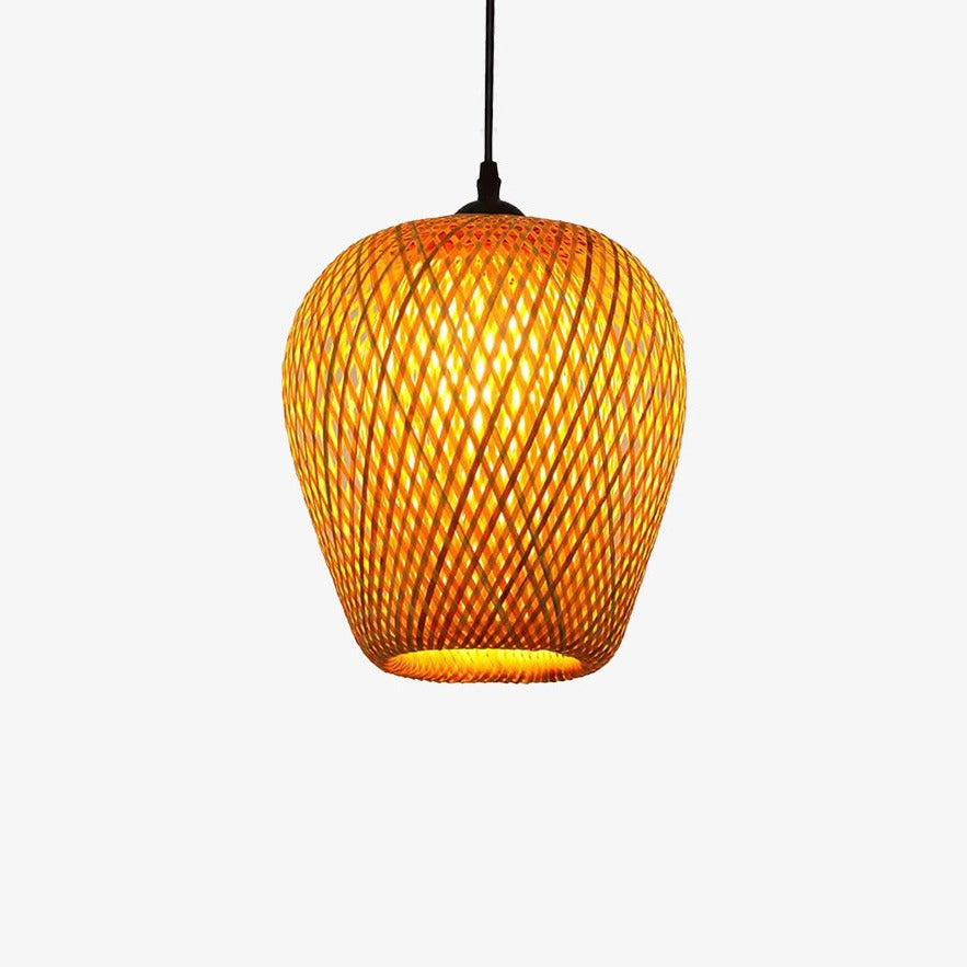 Suspension en rotin LED avec différentes formes arrondies Bamboo - vue 7 sur 9