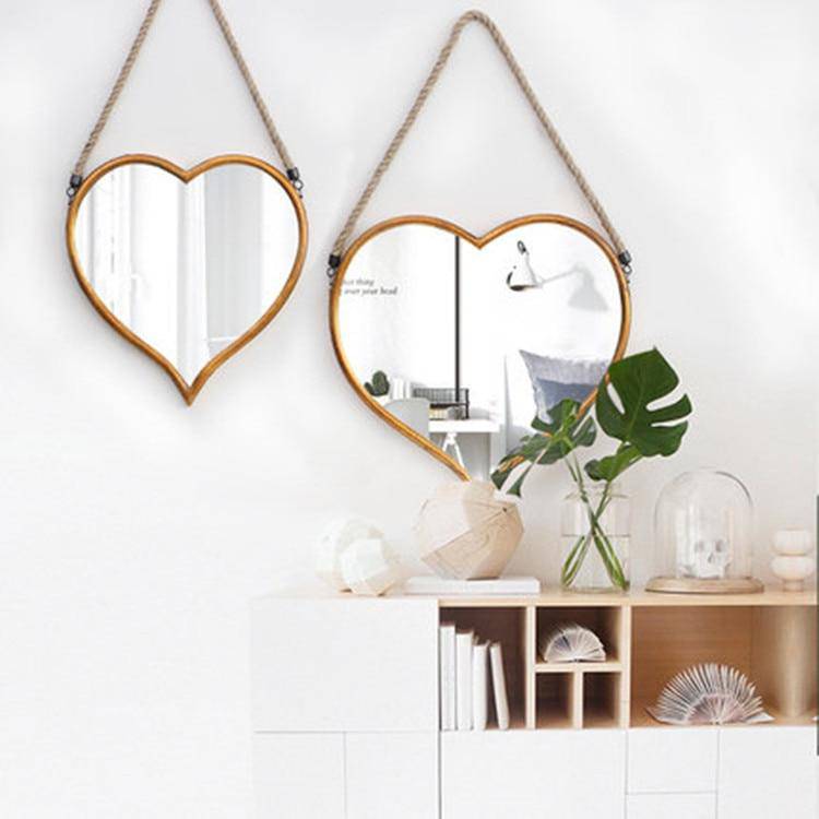 Miroir mural suspendu en forme de coeur Alloy - vue 4 sur 8