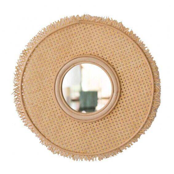 Miroir mural rond en rotin Literature - vue 4 sur 3