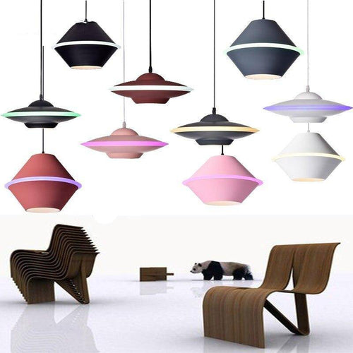 Suspension LED soucoupe volante colorée - vue 9 sur 14