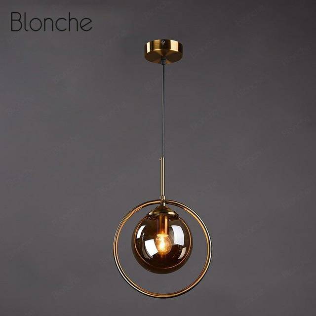 Suspension design boule en verre fumé Hang - vue 11 sur 13