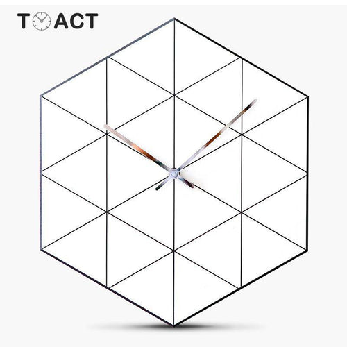 Horloge murale design hexagonale avec triangles Personality