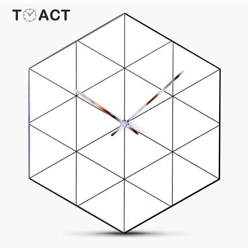 Horloge murale design hexagonale avec triangles Personality - vue 5 sur 6