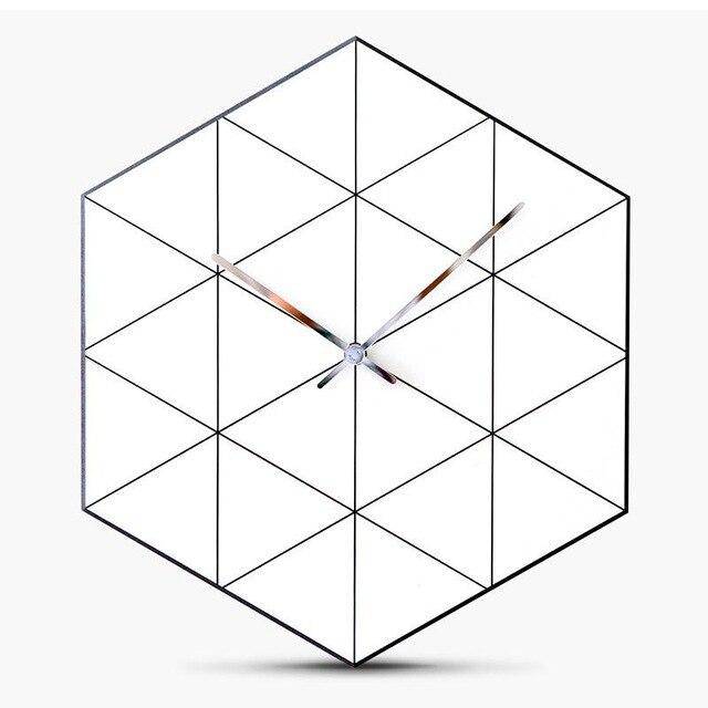Horloge murale design hexagonale avec triangles Personality - vue 6 sur 6