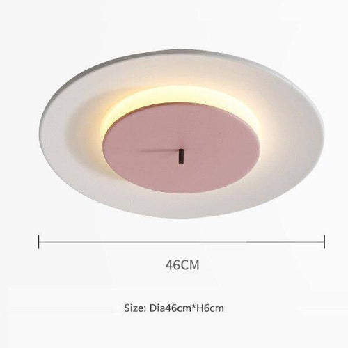 Plafonnier design à LED avec disque en aluminium coloré Macaron - vue 10 sur 9