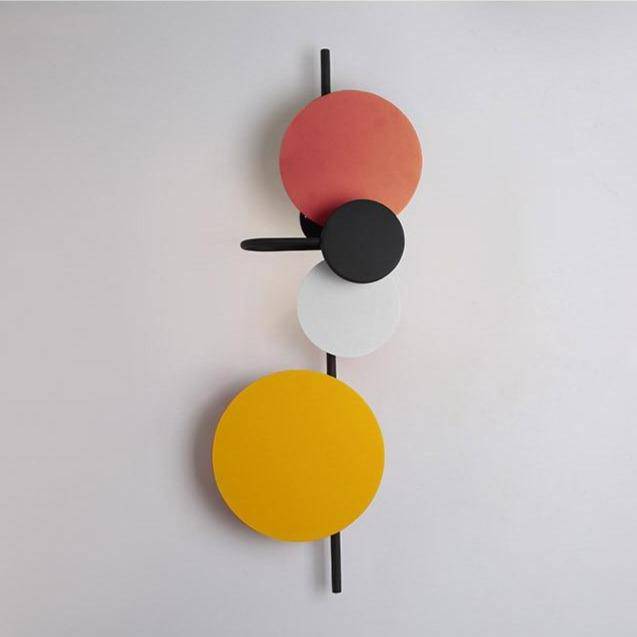 Applique murale design à LED avec plusieurs disques métal colorés Lasha