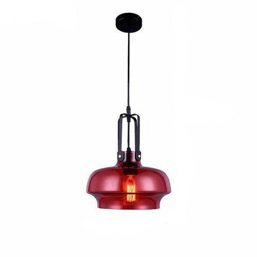 Suspension design LED en verre coloré style Hang - vue 10 sur 10