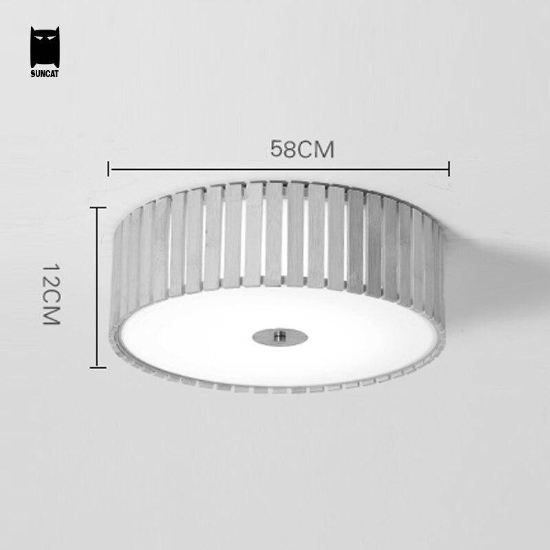 Plafonnier rond en bois LED aux bords arrondis Tatami - vue 3 sur 3