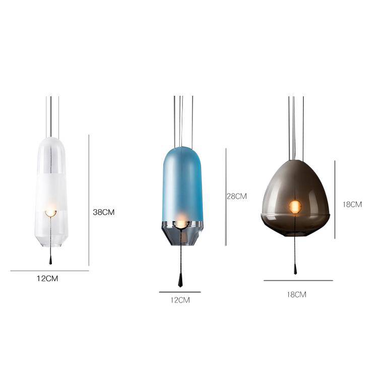 Suspension LED design formes en verre coloré Loft - vue 14 sur 15