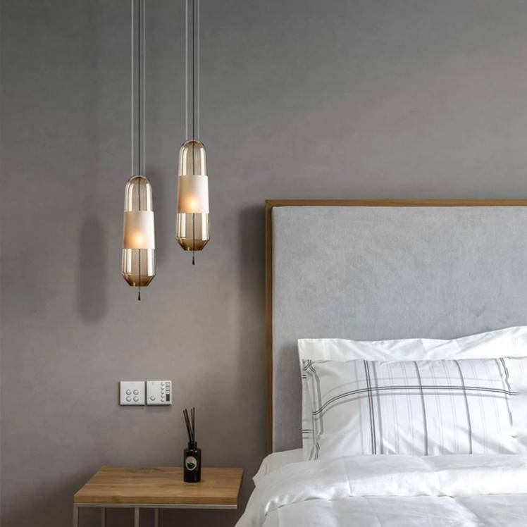 Suspension LED design formes en verre coloré Loft - vue 3 sur 15