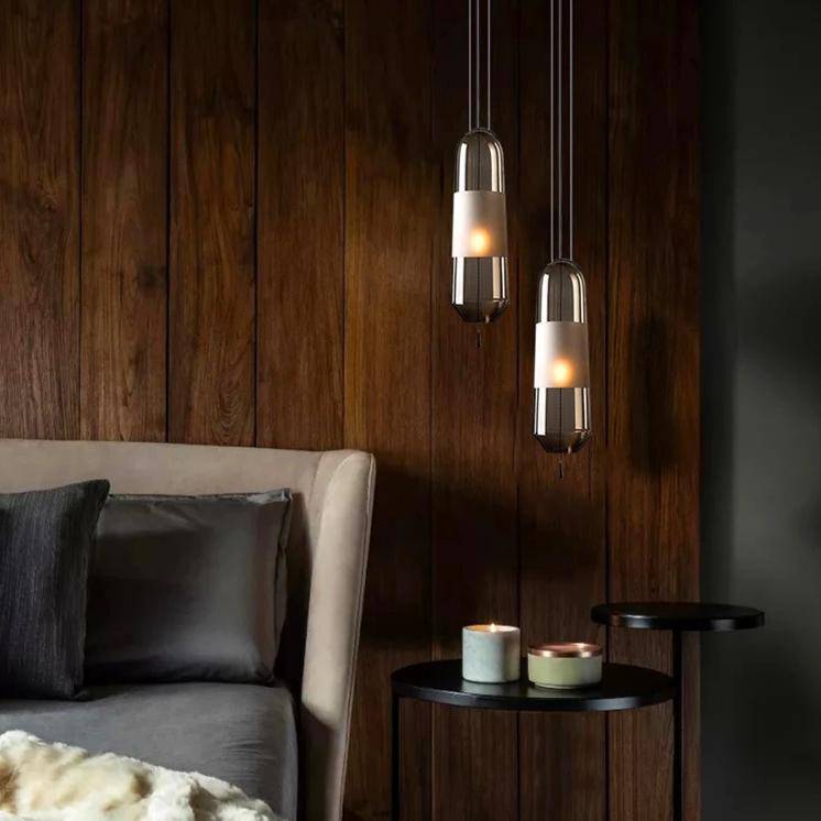 Suspension LED design formes en verre coloré Loft - vue 4 sur 15