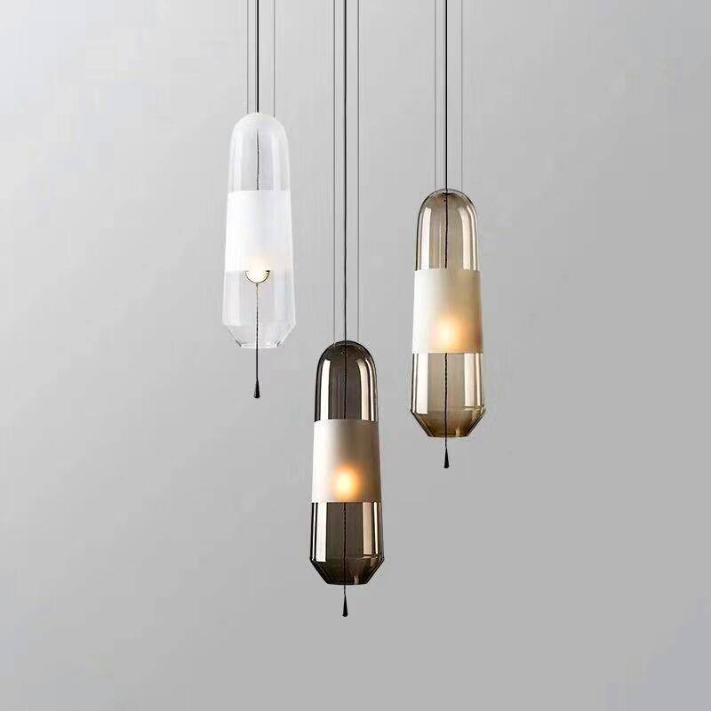 Suspension LED design formes en verre coloré Loft - vue 6 sur 15