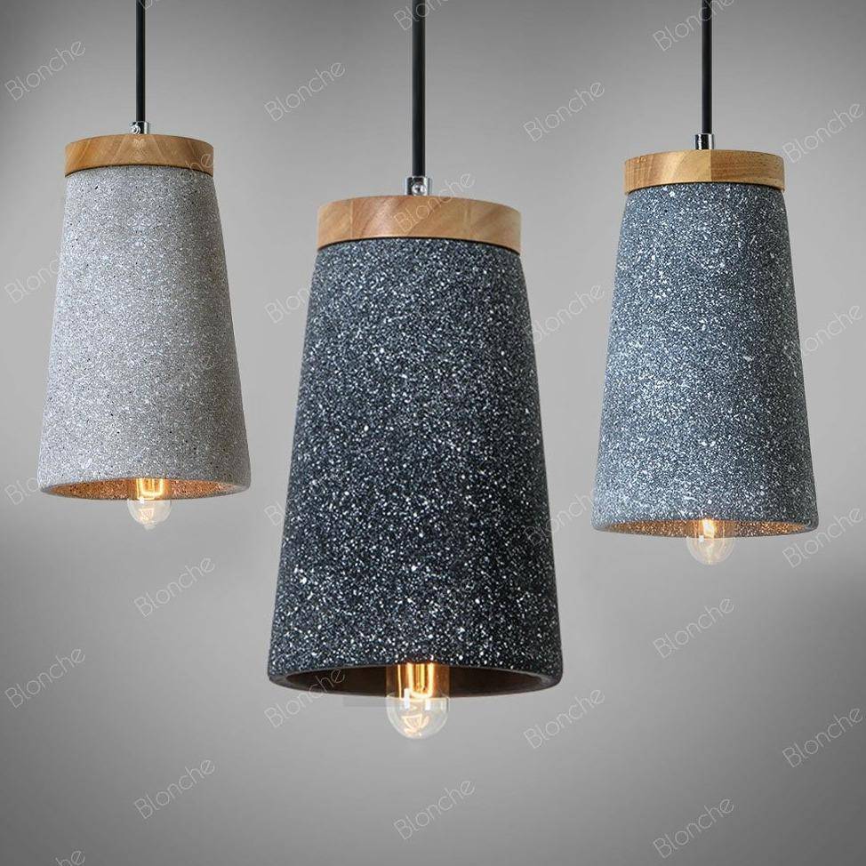 Suspension design LED en ciment style Loft Decor - vue 3 sur 9