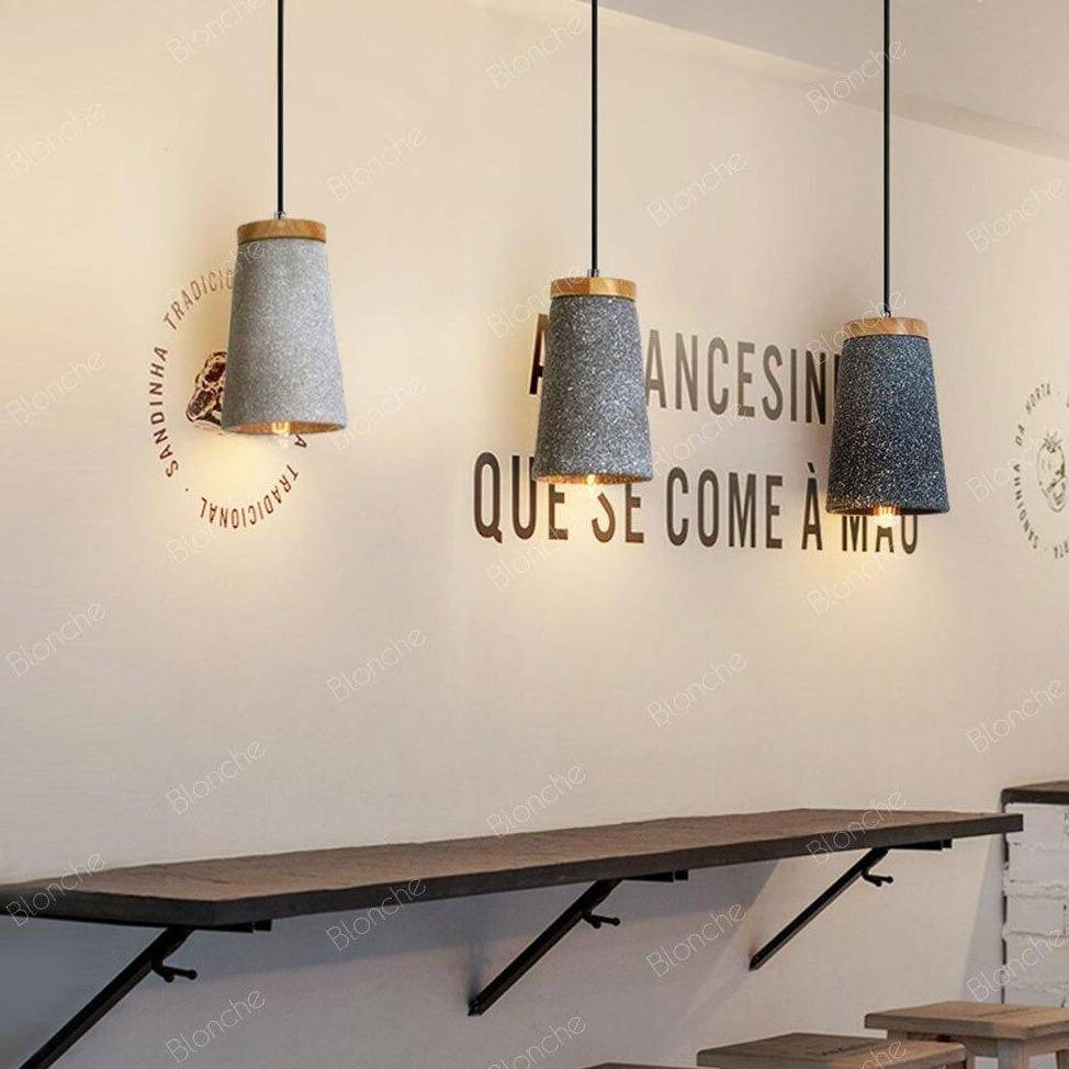Suspension design LED en ciment style Loft Decor - vue 2 sur 9