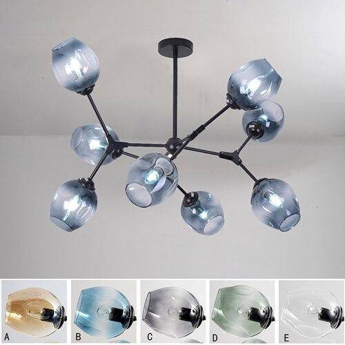 Lustre design à LED branches en métal et lampes en verre Lindsey - vue 7 sur 9