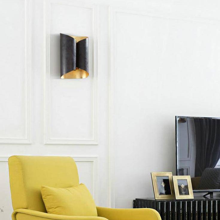 Applique murale design LED en métal style tuile dorée Sofa - vue 3 sur 7
