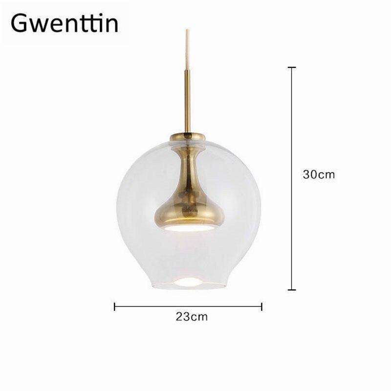 Suspension design LED en métal et boule en verre Denver - vue 4 sur 7
