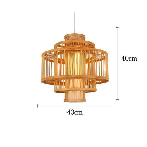 Suspension en bambou LED avec différents cylindres style Asian - vue 7 sur 11