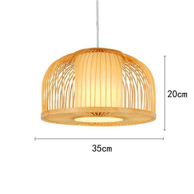 Suspension en bambou LED avec différents cylindres style Asian - vue 5 sur 11