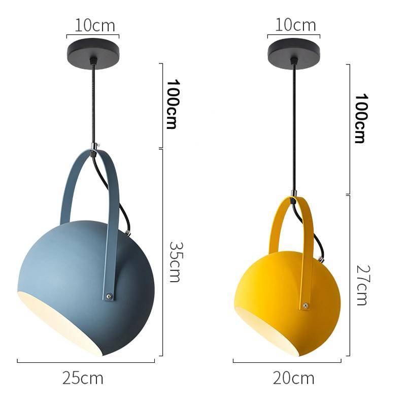Suspension LED boule avec lanière en métal Colourful - vue 3 sur 6