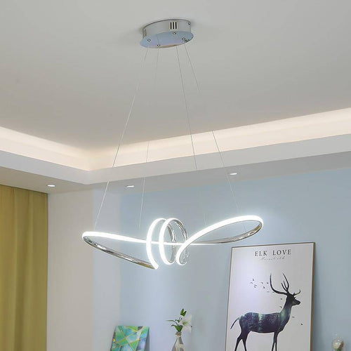 Lustre design à LED avec spirales dorées Néo - vue 3 sur 4