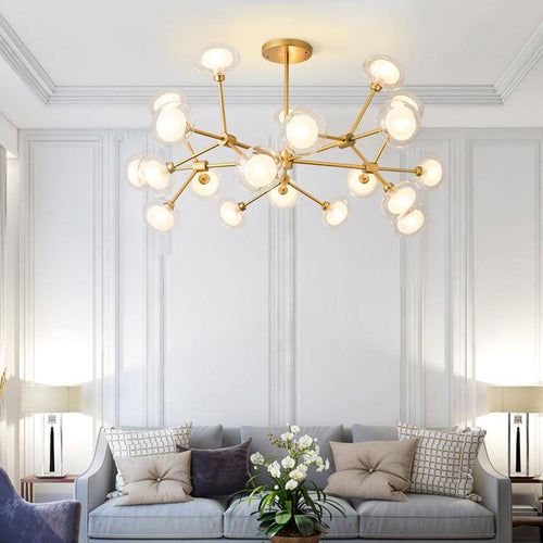 Lustre LED design branches et lampes en verre Lighting - vue 2 sur 5